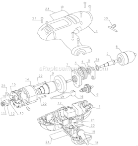 Part Location Diagram of 385623-03 DeWALT VSR Switch